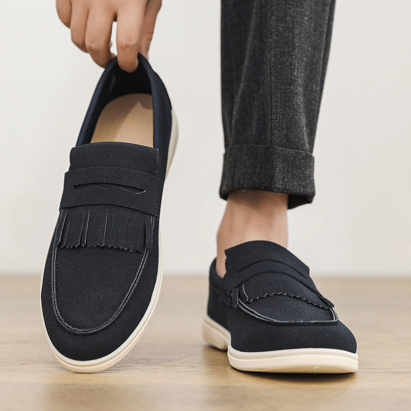 Men's Premium Matte Suede Loafers - Slip-On Casual Dress Shoes