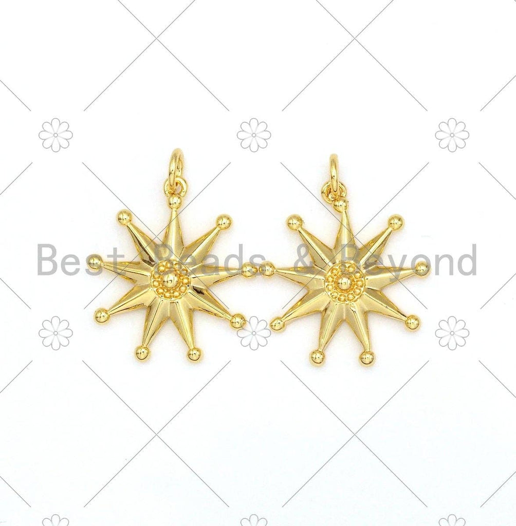 Sunflower Shape Pendant/Charm,18K Gold Filled Star Charm, Necklace Bracelet Charm Pendant, 21x19mm,Sku#F1408