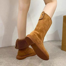 Load image into Gallery viewer, Women's Warm Mid-Calf Boots with Cotton Lining - Winter Slip-On Boots