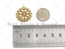 Load image into Gallery viewer, Black white CZ Pave Flower Ferris Wheel Charm, Sku#LK132