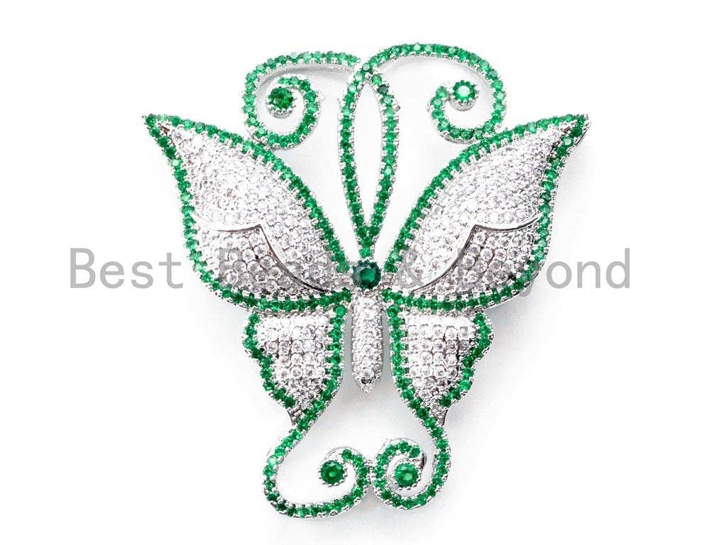 CZ Micro Pave Large  Butterfly Pendant , sku#L164