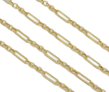 Load image into Gallery viewer, Long Link Mixed Paper Clip Chain by Yard, wholesale chain, unfinished chain, sku# LS28