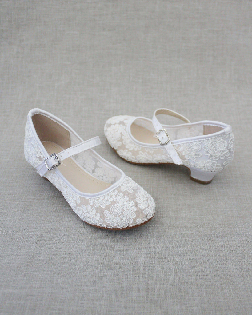 Crochet Lace Mary Jane Heels