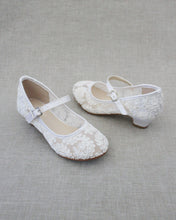 Load image into Gallery viewer, Crochet Lace Mary Jane Heels