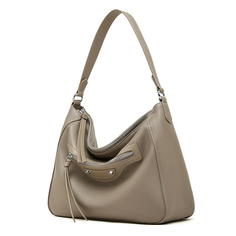 Women's Large Capacity Genuine Leather Crossbody Bag | Retro Style