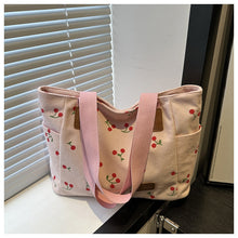Load image into Gallery viewer, Women's Minimalist Canvas Tote Shoulder Bag – Black, White &amp; Pink | Sarah Express