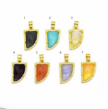 Load image into Gallery viewer, Gold Gemstone Horn Charm, Sku#LY09