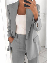 Load image into Gallery viewer, Lapel Blazer &amp; Slim-Fit Trousers Two-Piece Suit – 10 Colors XS–5XL