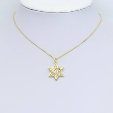 Load image into Gallery viewer, Colorful CZ Jewish Star of David Pendant, Sku#LX600