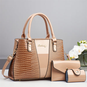 Crocodile Pattern PU Crossbody Bag Set