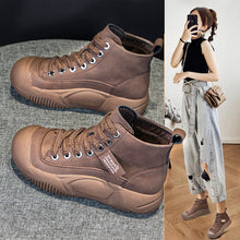 Load image into Gallery viewer, Women's High Top Lace-Up Boots | Thick Sole Height Increasing | Genuine Leather | Coffee Green Red