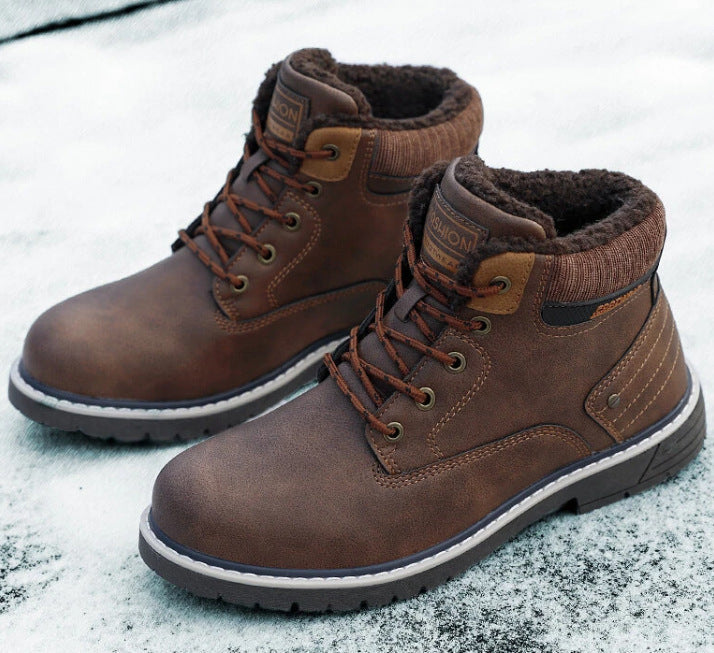 Men's Outdoor Martin Boots – Lace-Up Ankle Boots in Yellow, Black & Brown | Sizes 38–48