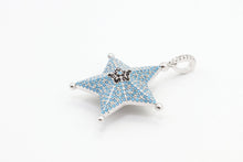 Load image into Gallery viewer, CZ Micro Pave 28x36mm Turquoise Star Pendant/Charm, Cubic Zirconia Pendant/Charm for Necklace Bracelet, Fashion Jewelry Findings, sku#F5