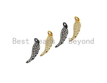 Load image into Gallery viewer, CZ Micro Pave Angel Wing Pendant/Charm, Cubic Zirconia Pendant Charm, 6x23mm,sku#X115