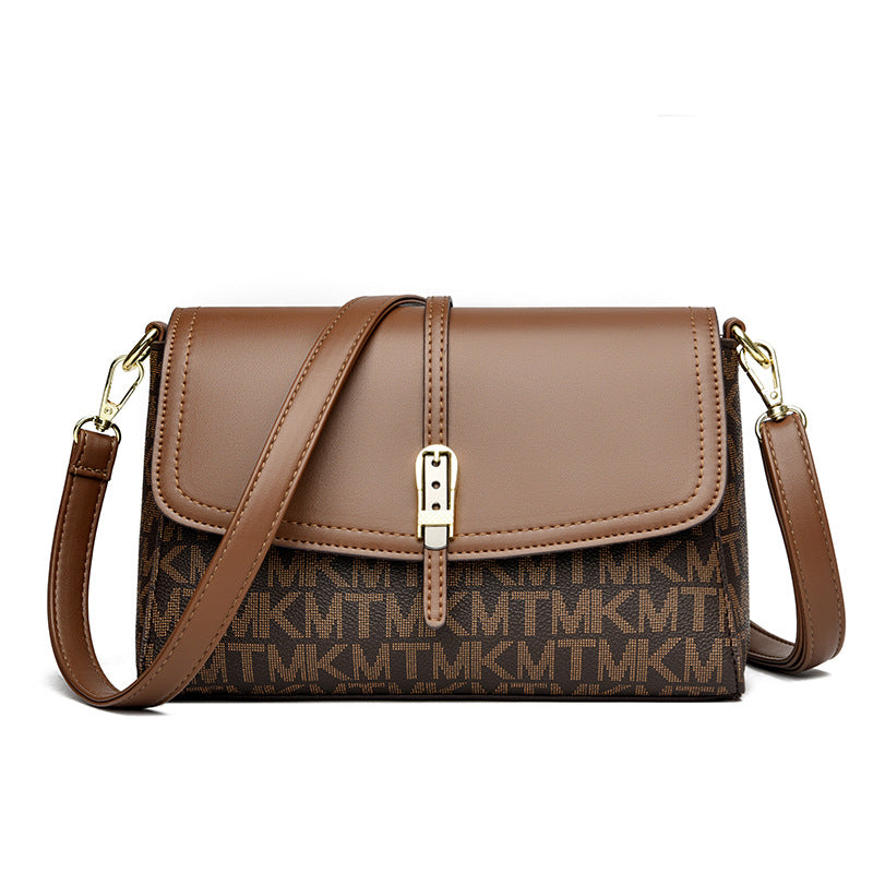 Women's Printed High Capacity Shoulder Bag - PU Leather Crossbody Handbag