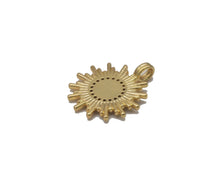 Load image into Gallery viewer, Gold CZ Enamel Evil Eye On Sunburst Charm, Sku#LX83