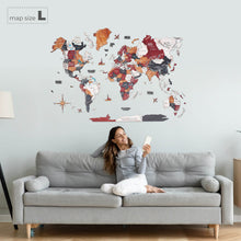 Load image into Gallery viewer, 3D Wooden World Map Onyx
