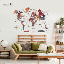 Load image into Gallery viewer, 3D Wooden World Map Onyx