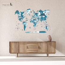 Load image into Gallery viewer, 3D Wooden World Map Aurora