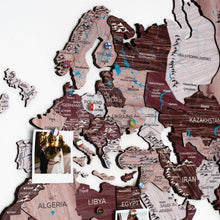 Load image into Gallery viewer, 3D Wooden World Map Cappuccino