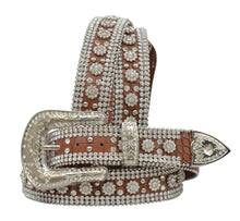 Load image into Gallery viewer, 3D Flower Girl Gator Leather Belt - Womens Belt