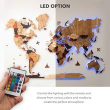 Load image into Gallery viewer, 3D Solid Wooden World Map