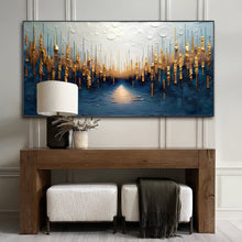 Load image into Gallery viewer, Golden Forest Reflection Abstract Wall Art