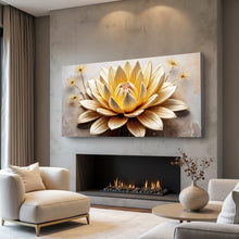Load image into Gallery viewer, Golden Lotus Minimalist Abstract Wall Art II