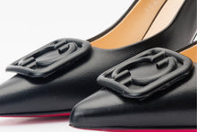 Load image into Gallery viewer, The Maneadero Black Leather Pump Fuchsia Sole Women Shoe