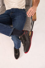 Load image into Gallery viewer, The Rialto Black &amp; Red Patent Leather Men Sneaker