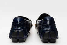 Load image into Gallery viewer, The Pisa Navy Blue Leather Bit Drive Loafer Men Shoe