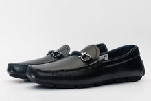 Load image into Gallery viewer, Pavia Black Leather Bit Drive Loafer Men Shoe