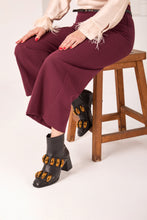Load image into Gallery viewer, The Eclipse Black &amp; Gold Leather Block Heel Women Boot