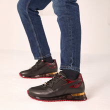 Load image into Gallery viewer, The Rialto Black &amp; Red Patent Leather Men Sneaker
