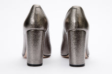 Load image into Gallery viewer, The Afega Silver Leather Block Heel Pump Women Shoe
