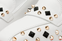 Load image into Gallery viewer, The Infanta White Spike Leather Block Heel Pump Women Shoe