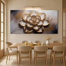 Load image into Gallery viewer, Golden Lotus Minimalist Abstract Wall Art