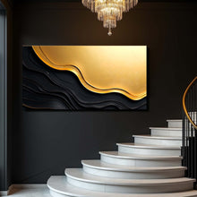 Load image into Gallery viewer, Black And Gold Minimalist Abstract V
