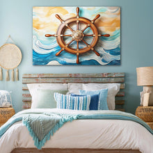 Load image into Gallery viewer, Sailboat Ship Wheel Coastal Wall Art II