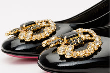 Load image into Gallery viewer, The Foggia Black Leather Block Heel Pump Women Shoe