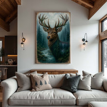 Load image into Gallery viewer, Misty Stag Double Exposure Wall Art