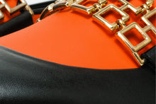 Load image into Gallery viewer, The Gemena Black &amp; Orange Leather Bit Dress Loafer Men Shoe  Final Sale!