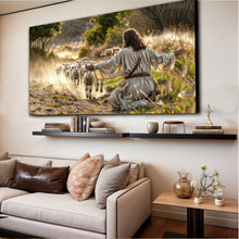 Load image into Gallery viewer, Jesus Protects The Lamb From Wolves Faith Wall Art VIII