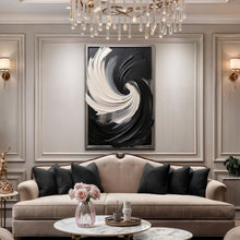 Load image into Gallery viewer, Black and White Vortex Abstract Wall Art