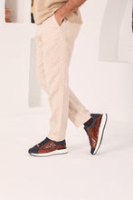 Load image into Gallery viewer, The Caesars Navy &amp; Tan Leather Men Sneaker
