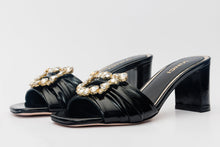 Load image into Gallery viewer, The Micro Black Leather Women Sandal