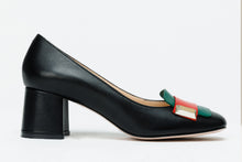 Load image into Gallery viewer, The Olney Black Leather Block Heel Pump Women Shoe