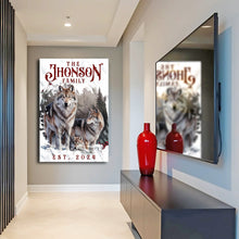 Load image into Gallery viewer, Personalized Wolf Family Wall Art