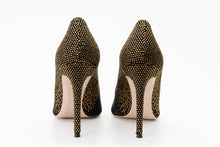 Load image into Gallery viewer, The Bago Black &amp; Gold Glitter Leather Pump Women Shoe