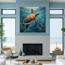 Load image into Gallery viewer, Turtle In Seagrass Coastal Wall Art